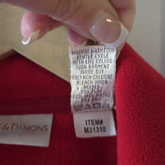 Draper’s & Damon’s PXL Christmas Vest Red Fleece Zip Front Holiday Trees Stars - Picture 6 of 8